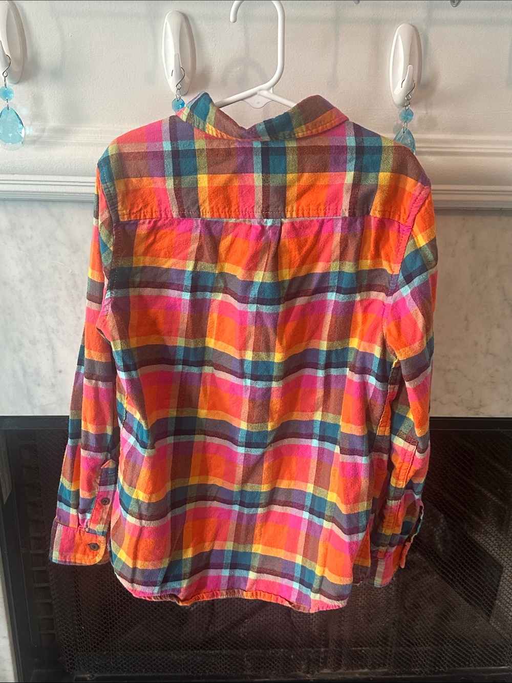 Kids Bright Plaid Button-Down Shirt - Multi Color - Picture 2 of 7
